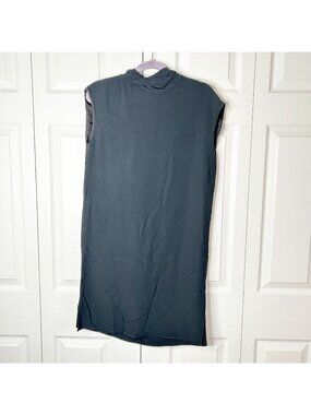 Joseph Flore Solid Black Mock Neck Side Slit Sheath Dress Women's Size FR 36